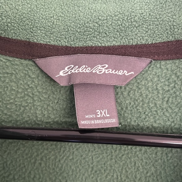 Eddie Bauer Men's Fast Fleece 100 1/4-Zip Pullover Green Size 3XL - Picture 3 of 4